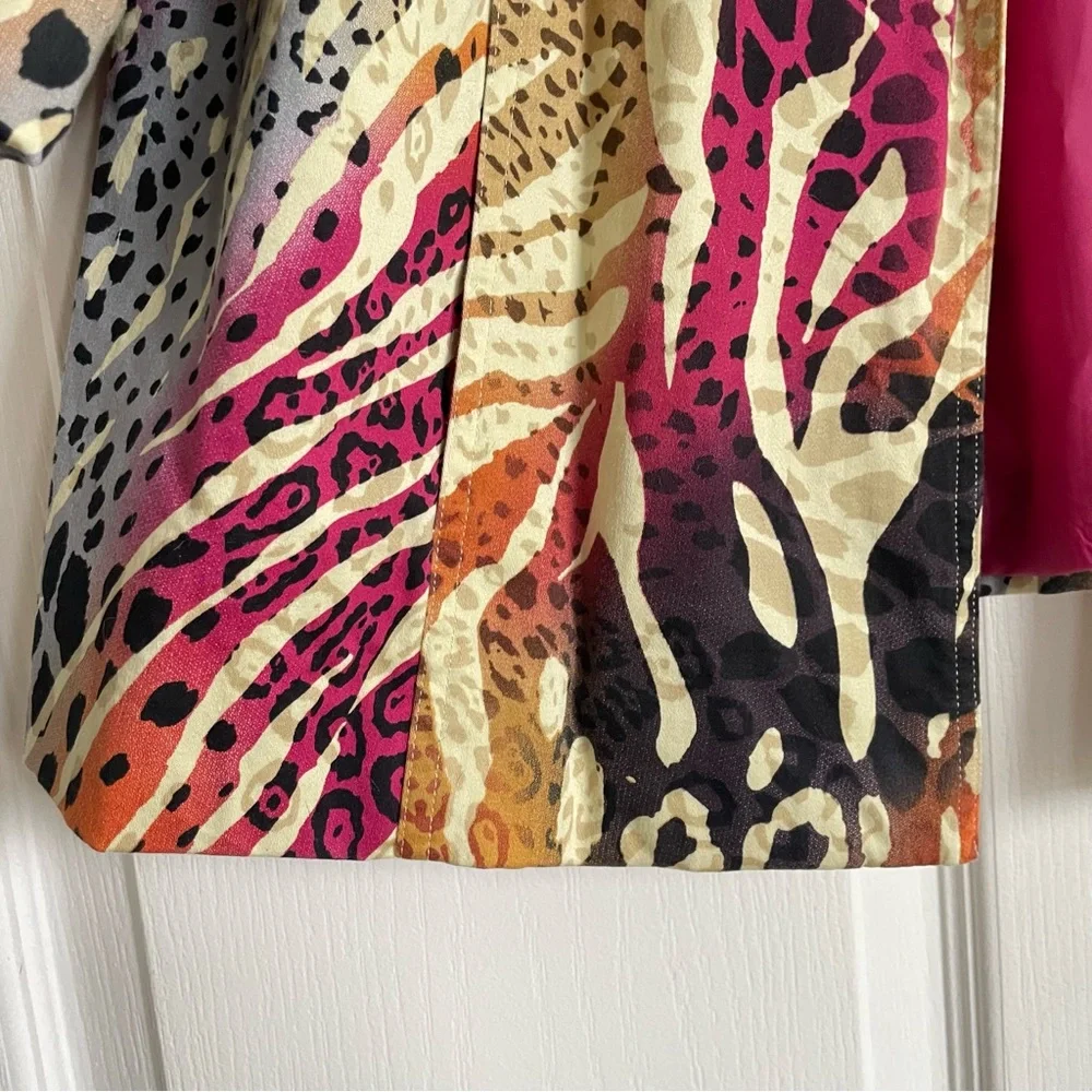 Patrick Christopher Women’s Vintage Rainbow Multicolor Zebra Print Blazer - 1X - Picture 9 of 10
